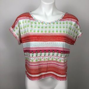 Hawaiian Hula Girls Pineapple Print Crop Top